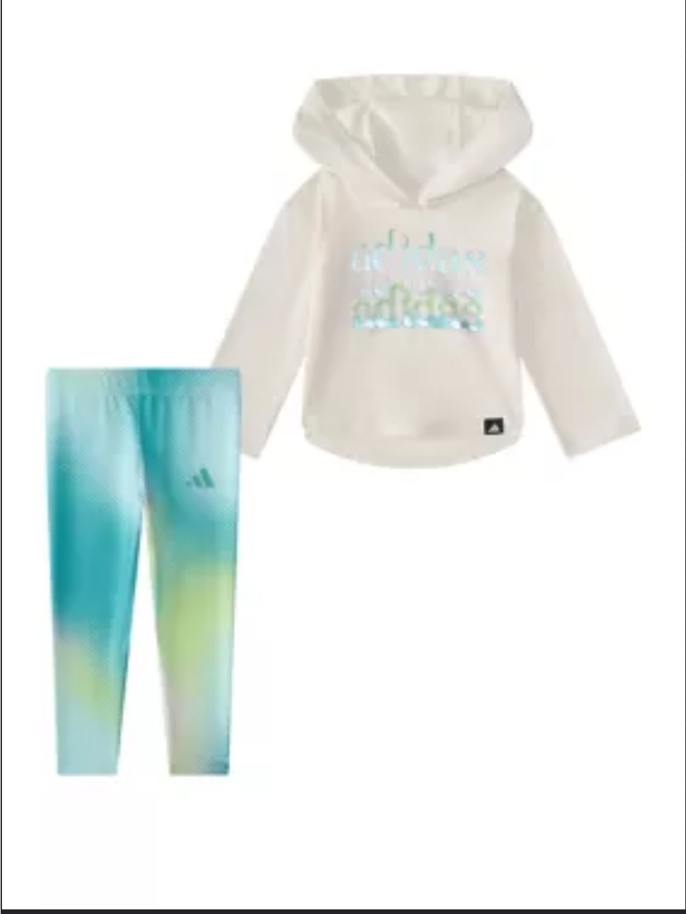 Adidas 2-Piece Hooded Heather Tee & Printed
Legging Set Green 5 NWT STITCH FIX